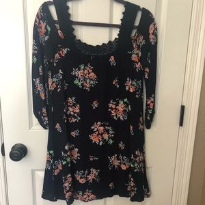 Navy Blue Floral Dress
